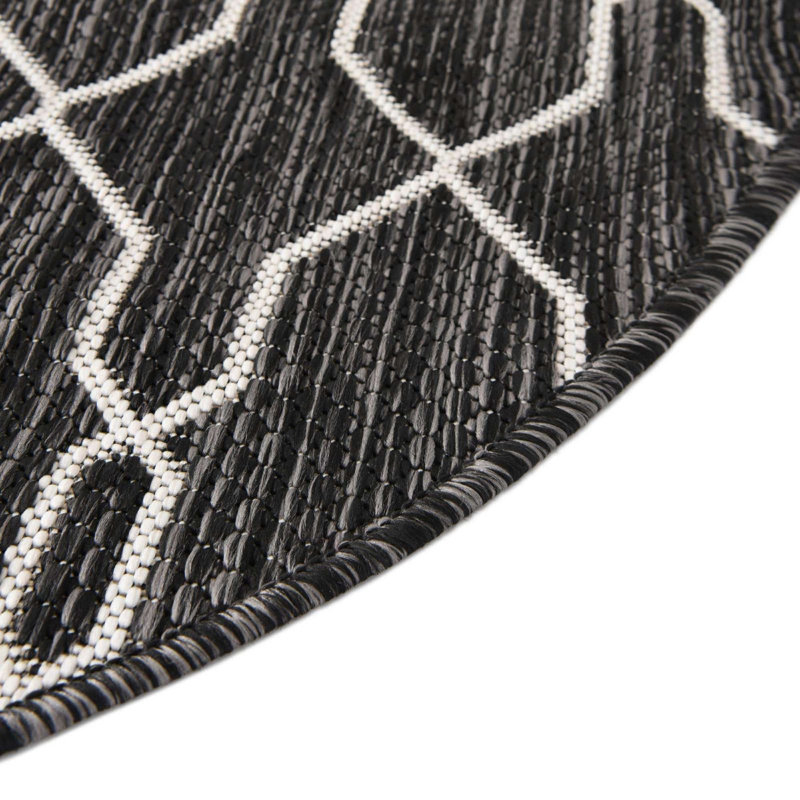 Outdoor Preen Area Rug Ash Color, Round 4'