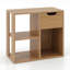 1 bibliothèque à 3 cubes PCS avec tiroir, rangement autoportant et tablette de présentation naturel