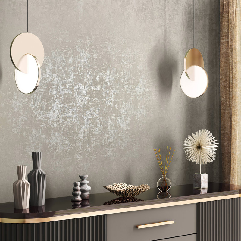 Norbie Industrial Effects Metallic Industrial Texture Wallpaper Roll 10.05cm x 53cm, Beige