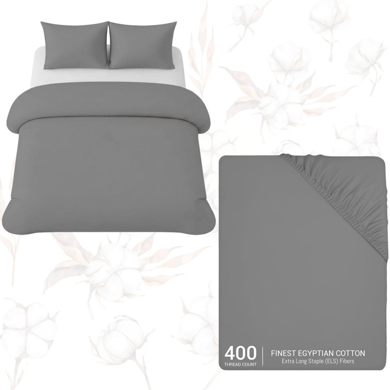 Cotton No Pattern Duvet Cover Set, Single