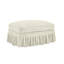 Repose-pieds en chenille beige et blanc