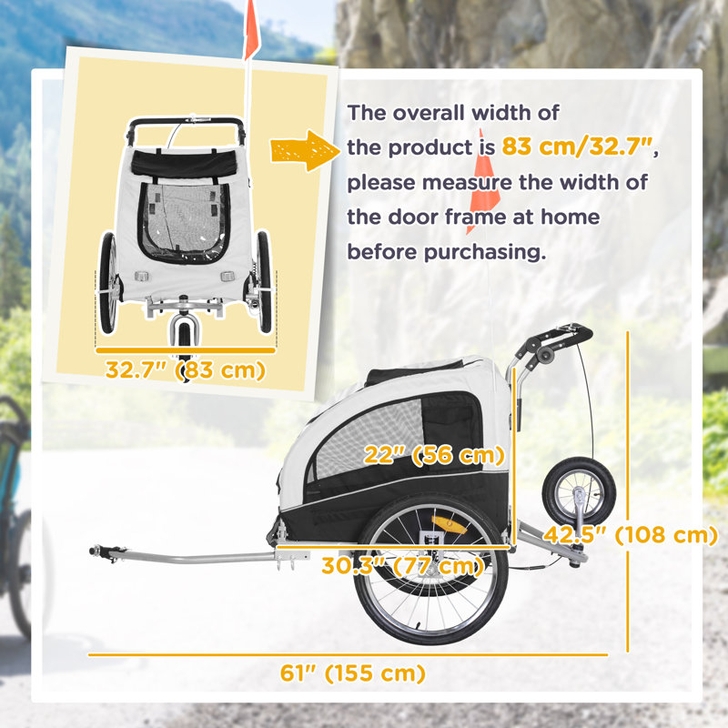 Folding Jogger Stroller with Detachable Carrier