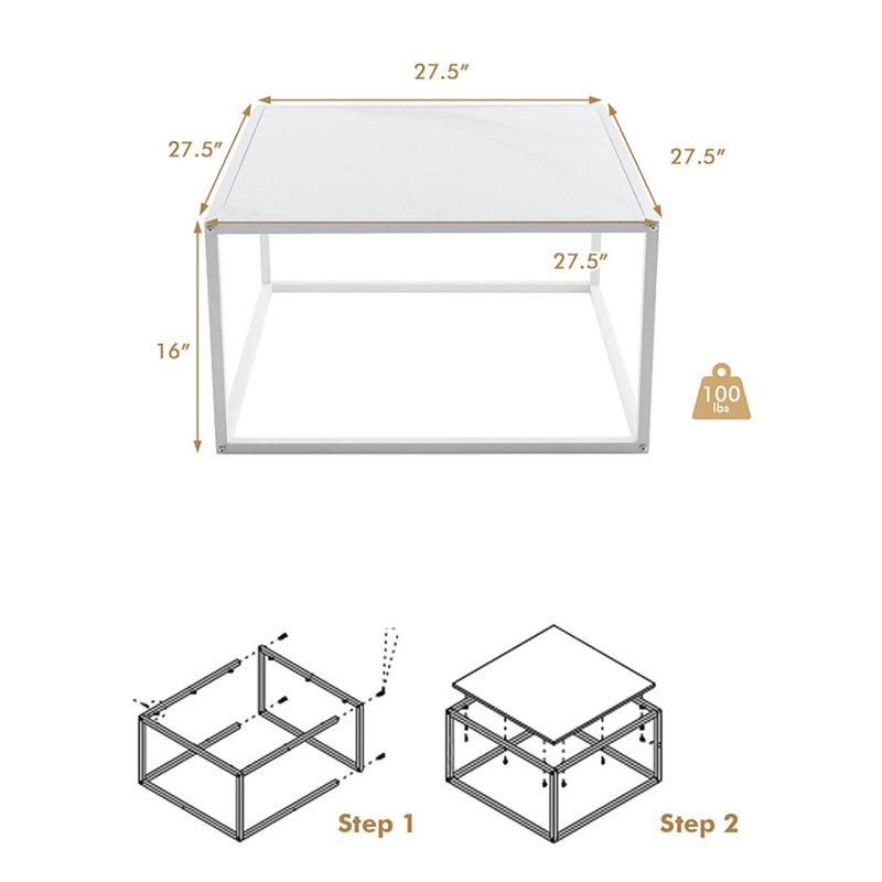 Table basse Zonna, blanc