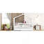 Lit simple en bois avec lit gigogne simple, blanc