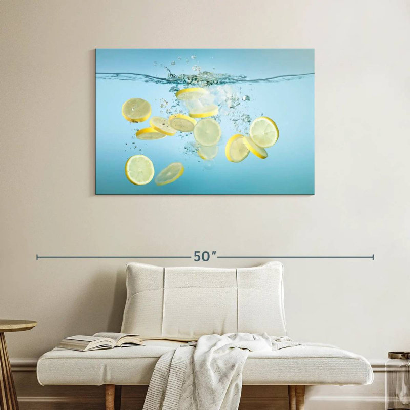 Yarlin tranches de citron dans l'eau, H 26 po x l 39 po
