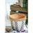 Of 2 White And Brown Planters Made From Cement With Black V Design, Large 10.2X10.2X7.9 In, Small 7.9X7.9X6.7 In - Elevate Your Floral Arrangements In Modern Environments Two Adorned Pattern, Suit