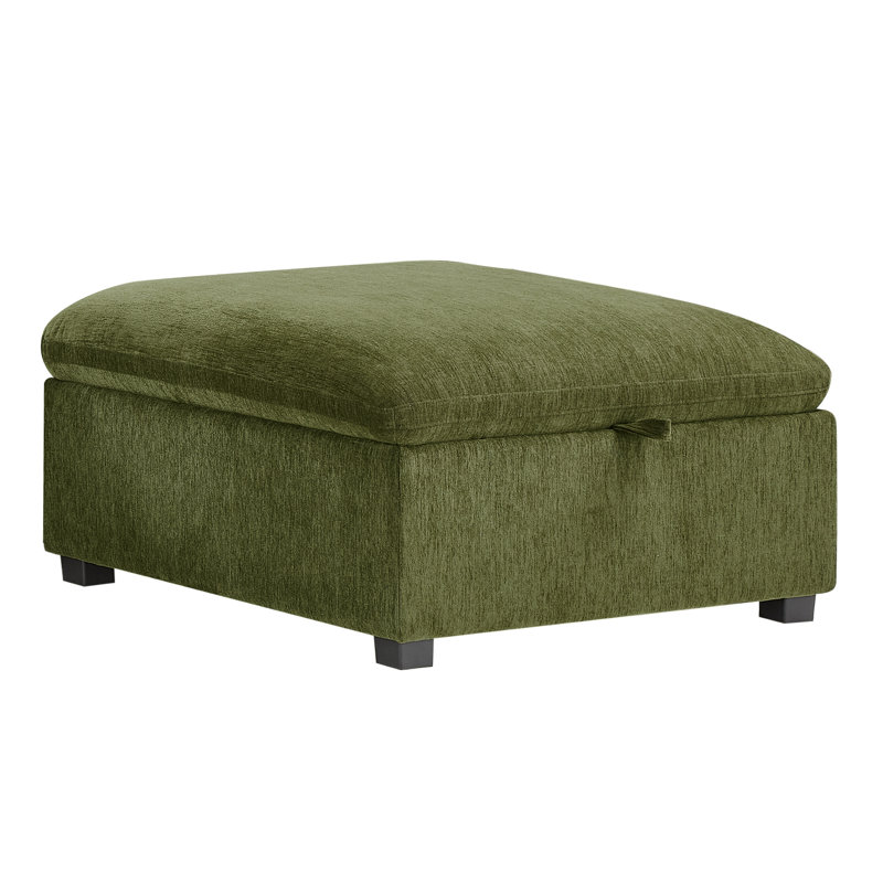 Repose-pieds avec rangement et compartiment caché - Repose-pieds rembourré doux, Vert