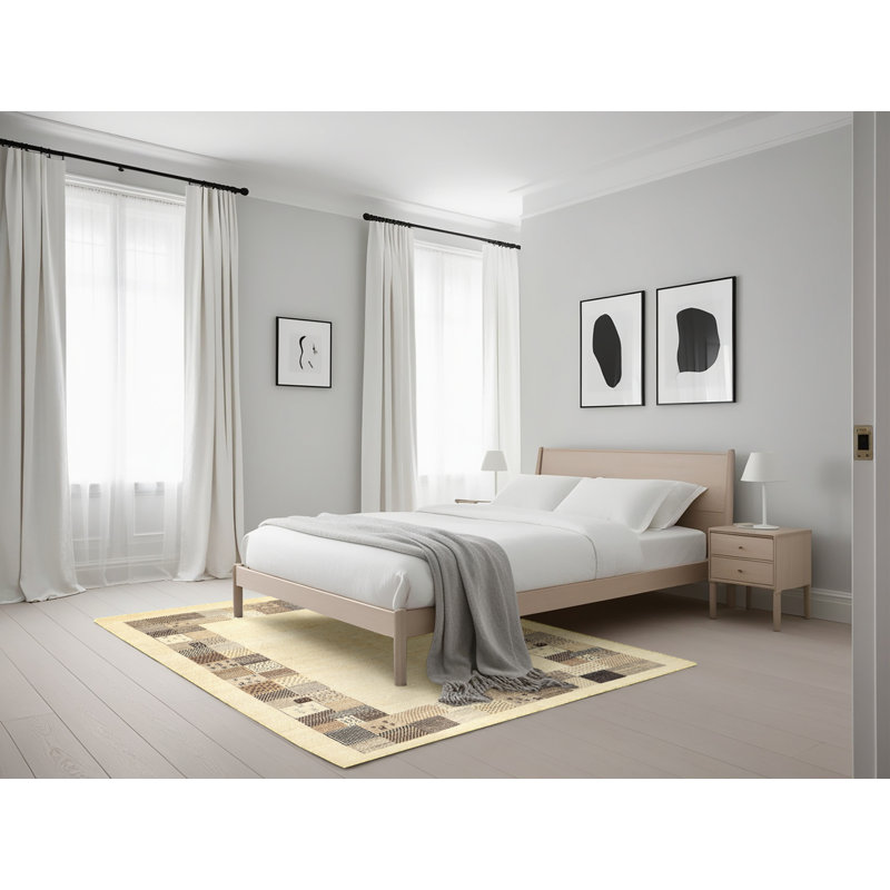 Tapis beige/brun/gris contemporain, Rectangle 5 pi x 7 pi