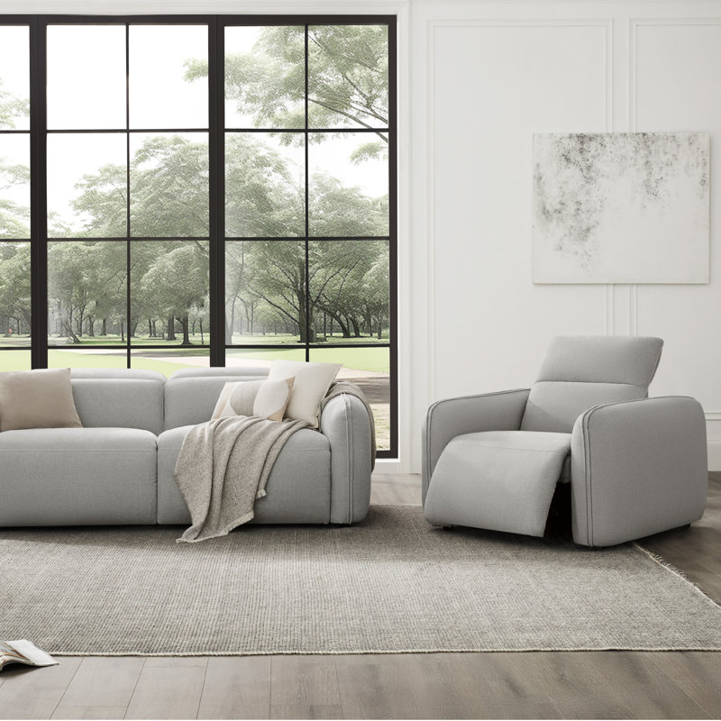 Fauteuil inclinable rembourré Bayne, Elite Dove Performance