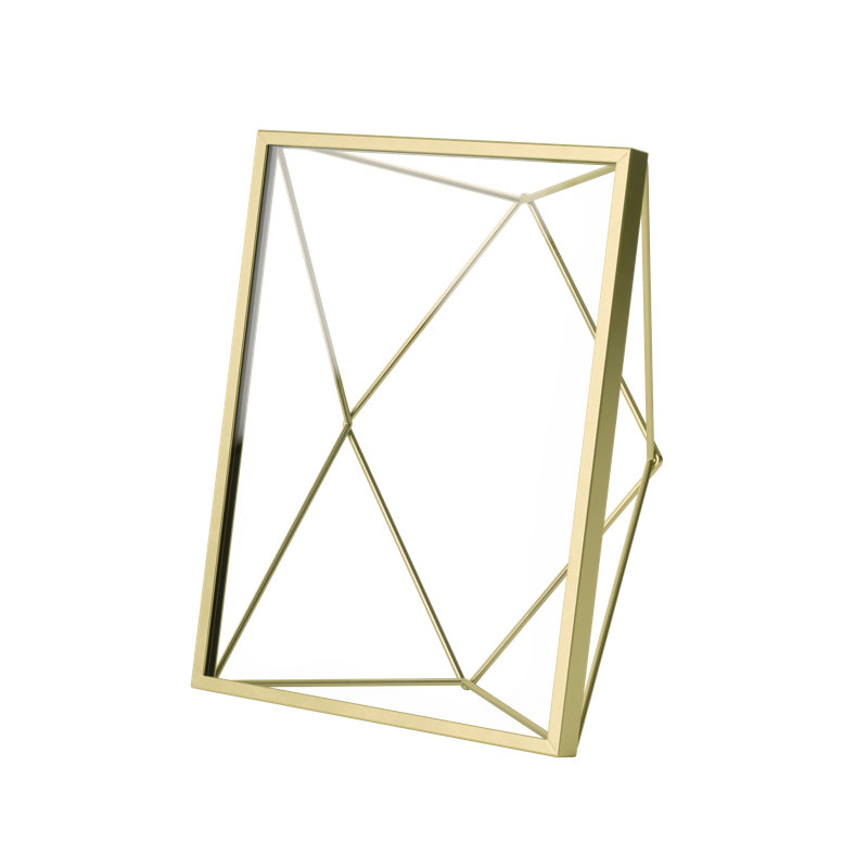 Matte Brass Geometric 5x7 Floating Picture Frame