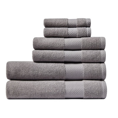Lacoste Heritage 6PC Cotton Bath Towel Set, 100% Supima Cotton, Micro-Fresh® Anti-Microbial