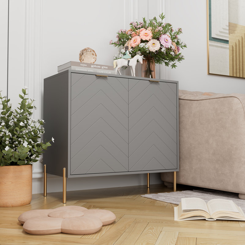 Rupena 31.5" W 2-Door Accent Cabinet, Gray