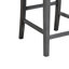 Siège de comptoir de 20 po de hauteur, revêtu de gris avec repose-pieds, largeur de produit de 19,89 po, duo de chaises en caoutchouc et bois
