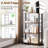 2PCS 47'' Floor Bookcase w/ Shelves Heavy Duty Metal Frame & Anti-Toppling Kits