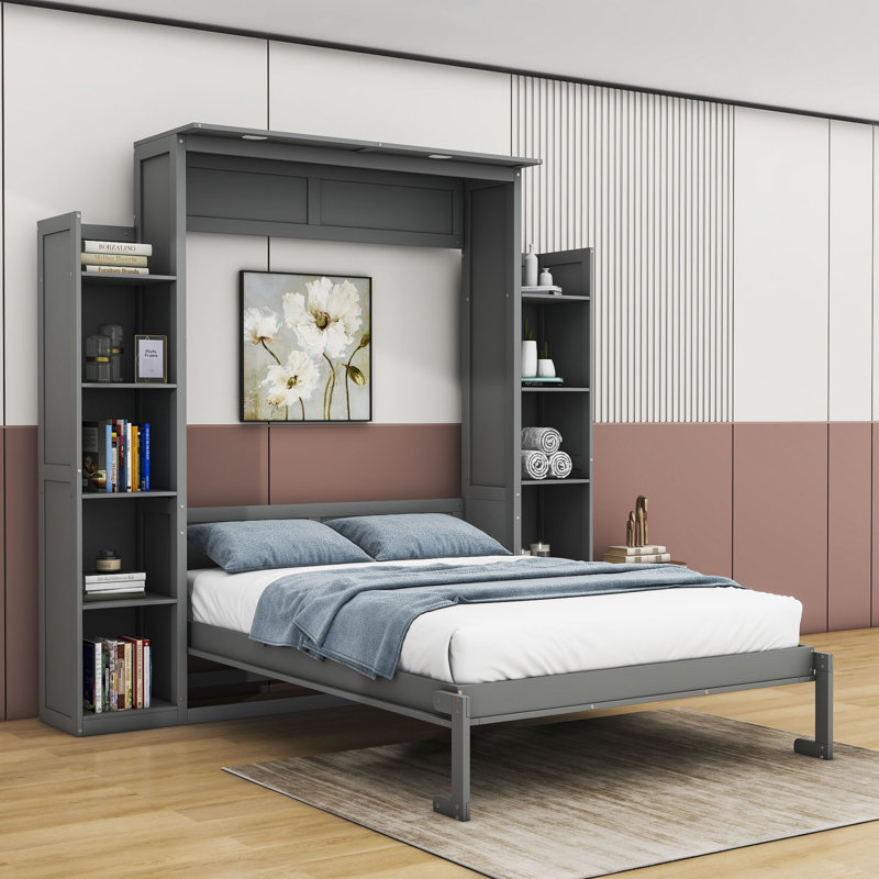 Lit escamotable Kirthana, Grand, gris