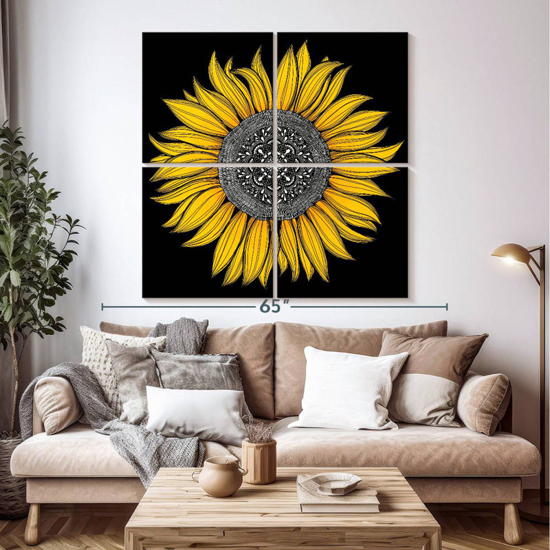 Harnek tournesol mandala, H 50 po x l 50 po