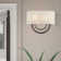 2 Light Soft Gold Large ADA Sconce With Hand Crafted Oatmeal Fabric Shade With White Fabric Inside
