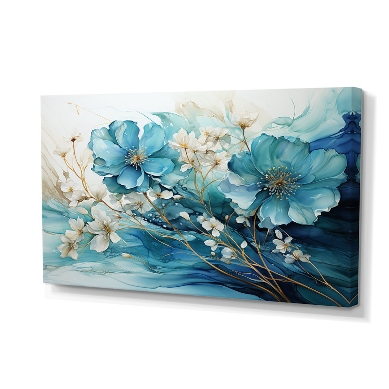 «Teal Gold», fractale abstraite mystique et mirage II, reproduction d'art moderne sur toile