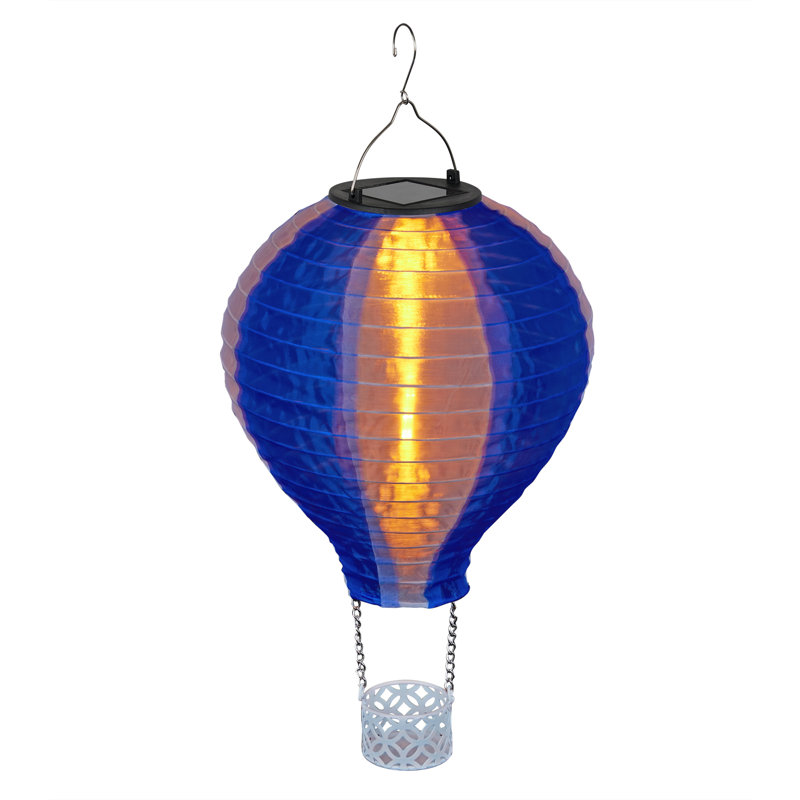 Solar Blue and White Hot Air Balloon LED Light