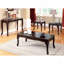 Table basse 3 pièces avec pieds en cabriole de style cerisier foncé de style traditionnel et table basse 1X