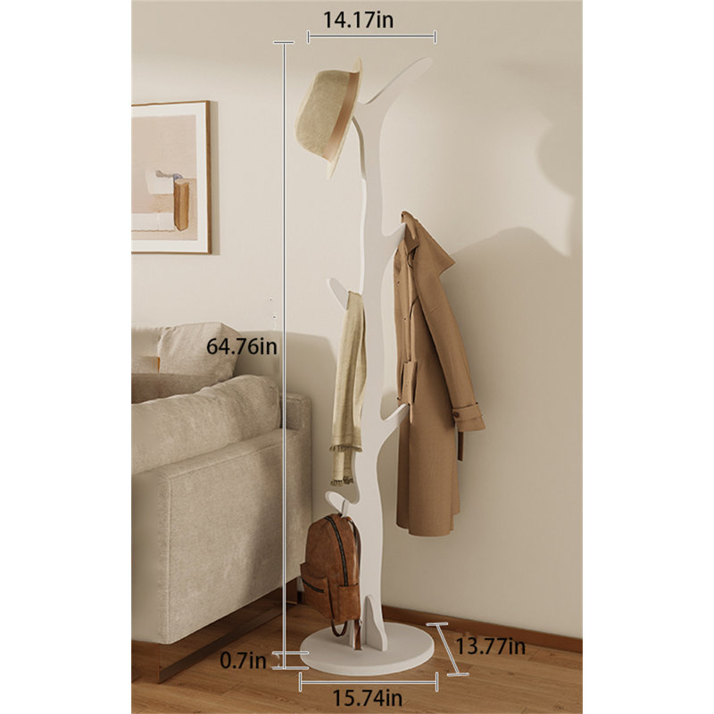 Nature's Embrace Solid Wood Clothes Stand, White
