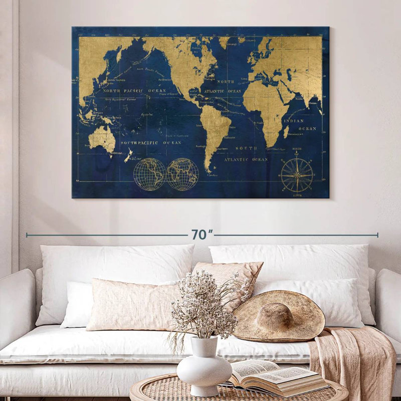 Carte du monde Aligo, H 34 po x l 51 po