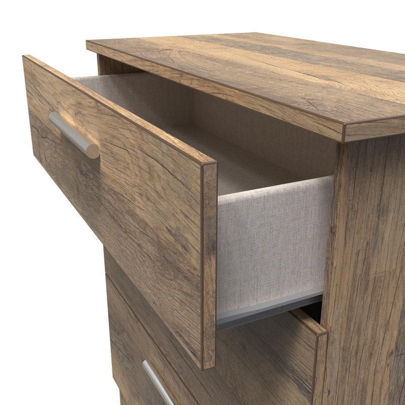 Bhaga 3 Drawer Deep Chest (Ready Assembled), Brown