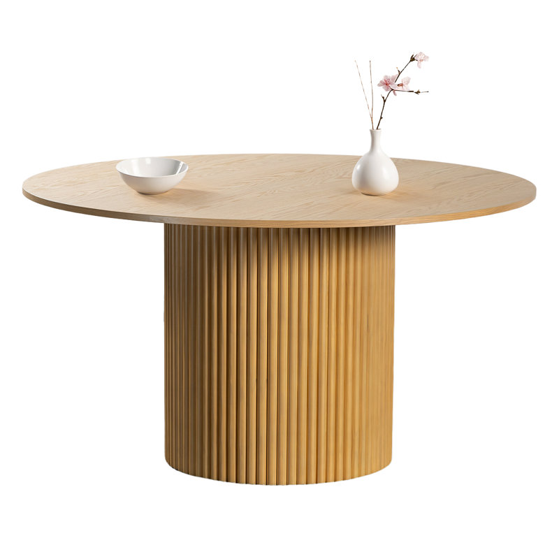 Table de salle à manger en bois massif, H 30 po x L 52 po x l 52 po, Chêne