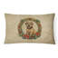 Wheaten Terrier Christmas Flowers Throw Pillow-92587597-92587598