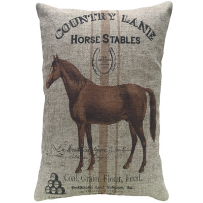  Horse Stables Linen Throw Pillow