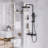 Round Rainfall Shower System, 10" Head, 3-Function Handheld, Matte Black, High Pressure, Anti-Limescale-125033880