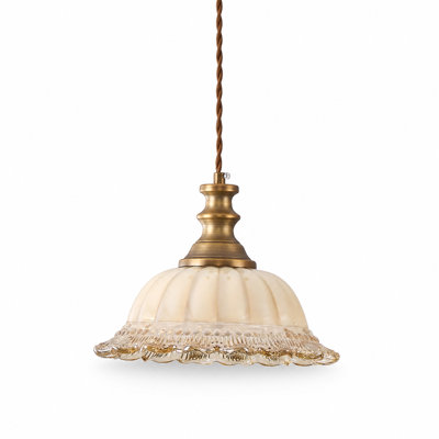 11.18"W Large Brushed Copper Vintage Chandelier
