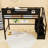 Metal Loft Bed with LED Light, Wardrobe, Shelves and USB Ports-1493915917