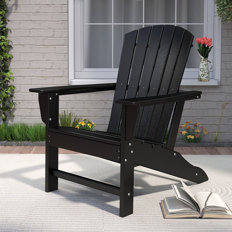 Chaise Adirondack d'extérieur Hdpe, Noir