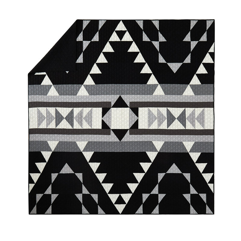 Shadow Peak Quilt Black Twin, Twin Quilt + 1 Sham
