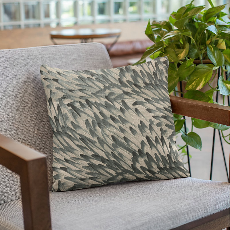 Coussin imprimé animal Feather Bird, 22 po x 22 po, Vert, noir