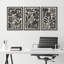 Abstrait botanique, art floral bohème noir et beige, photos murales de salon de style Mid-Century moderne, impression sur toile encadrée, 3 pièces, 16 po x 24 po x 3 pièces, 24 po x 36 po x 3 pièces, 20 po x 60 po x 3 pièces-90890071-90890073-119385102