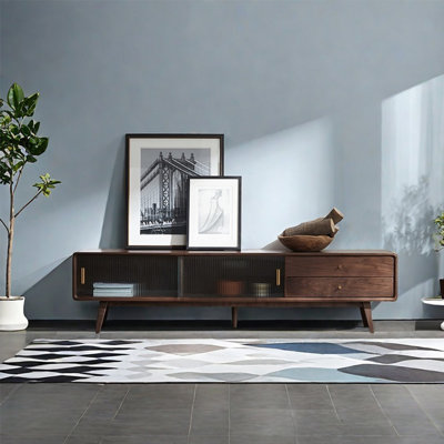 Light luxury solid wood TV cabinet