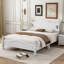 Structure de lit plateforme double, lit plateforme de style rétro avec support en lattes de bois