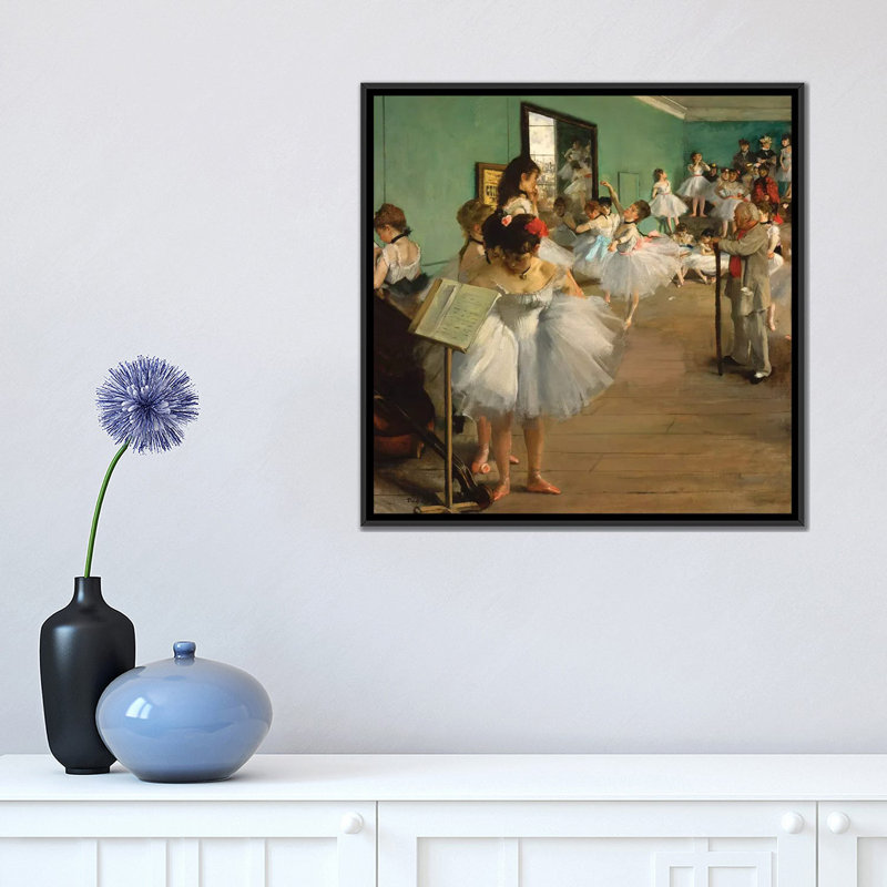 «The Dance Class, 1874», art sur toile, H 18 po x l 18 po x P 1,5 po, Toile avec cadre noir, Pas de tapis