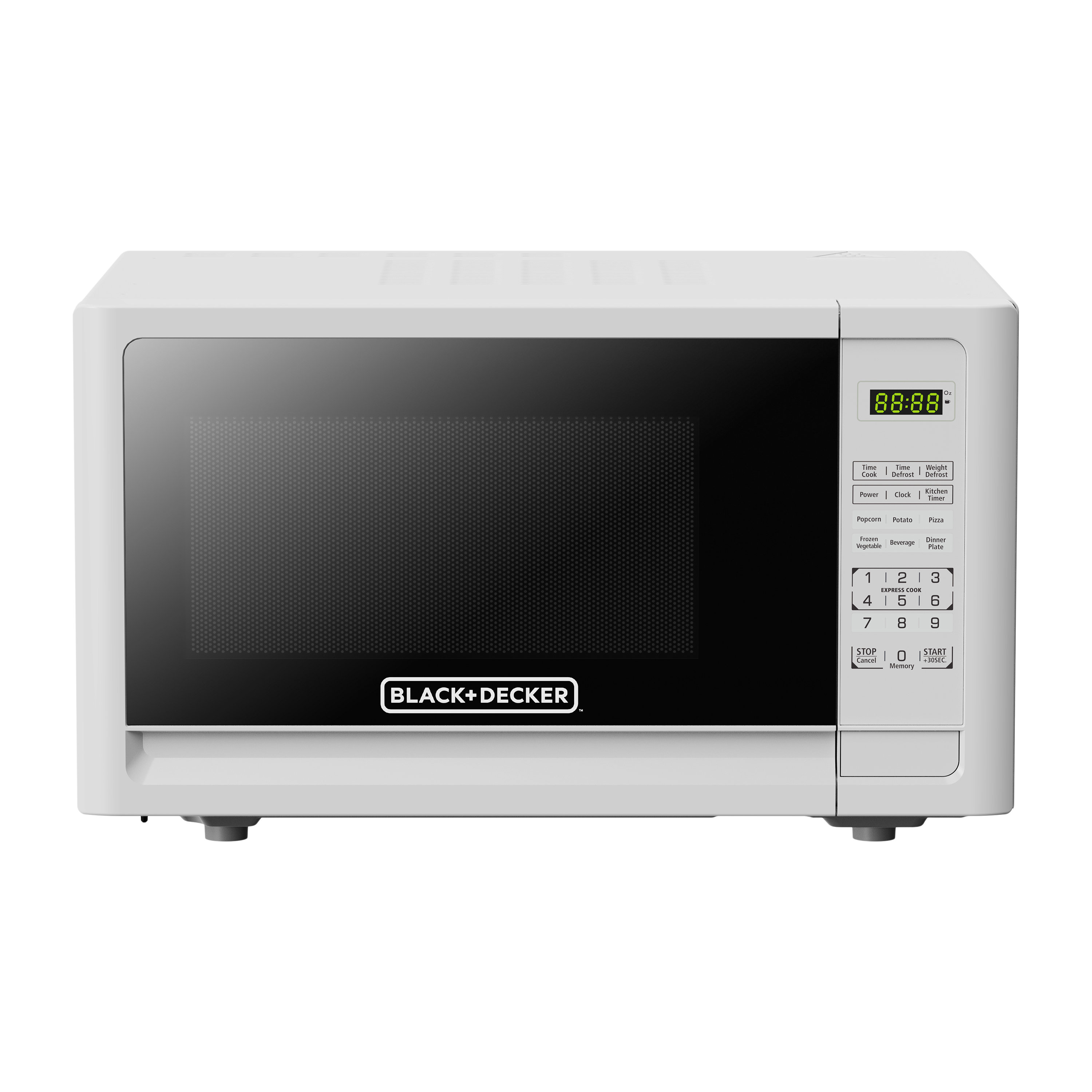 Black+Decker 1000 Watt Stainless Steel Small Microwave Countertop Oven with  6 Cooking Modes, Digital Touch Controls, and Display, Black