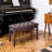 Brown Keyboard Seat With Faux Leather Padding And Dependable Wooden Frame For Duet Covered Piano Bench In Brown, Resting On Duets