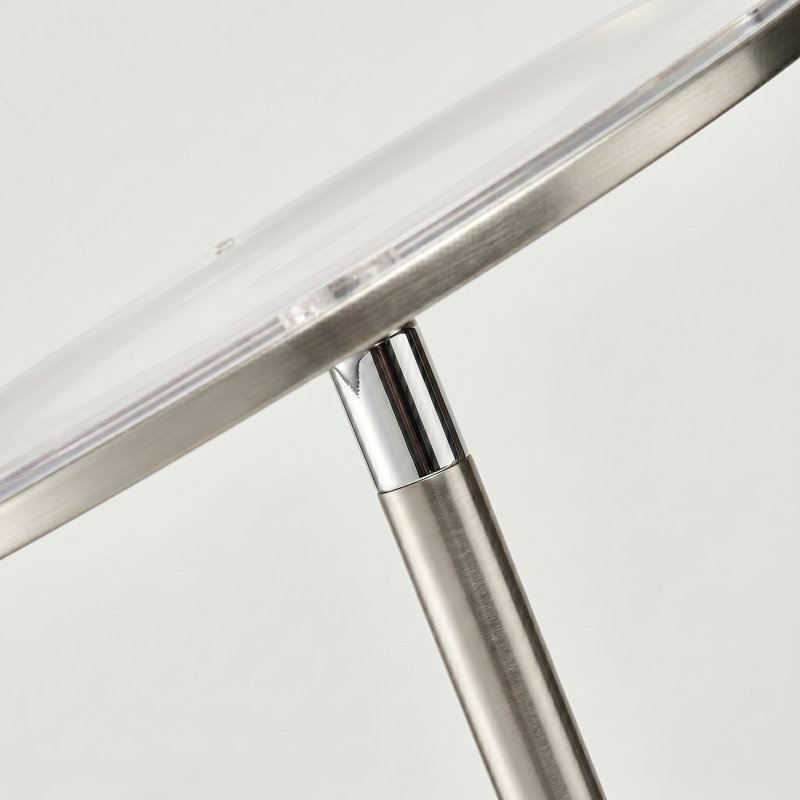 Sky Flux Industrial 63" Dimmable LED Floor Lamp with Adjustable Head, Nickel, 26 W