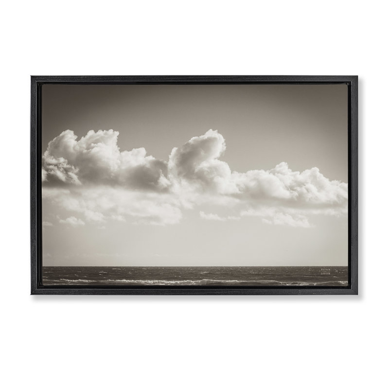  Clouds over Venice Beach Floater Canvas by Nathan Larson, Jet Black Floater Frame, 17" H x 25" W