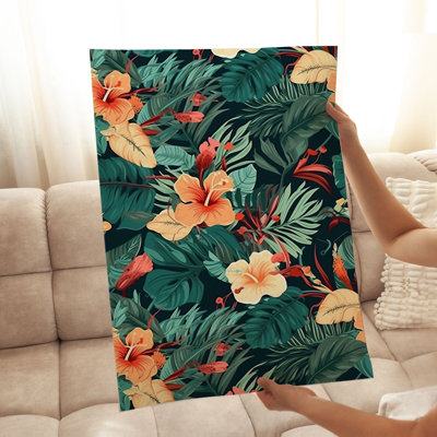 Floral, Hibiscus hawaïen, impression d'art tropical sans cadre