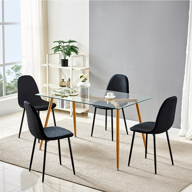 Ensemble repas pour 4 personnes Margery, Noir