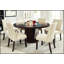 Ensemble de 2 chaises en tissu ivoire classique classique avec structure en bois massif espresso et sièges rembourrés