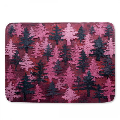 Tapis de bain Pink Forest Collage