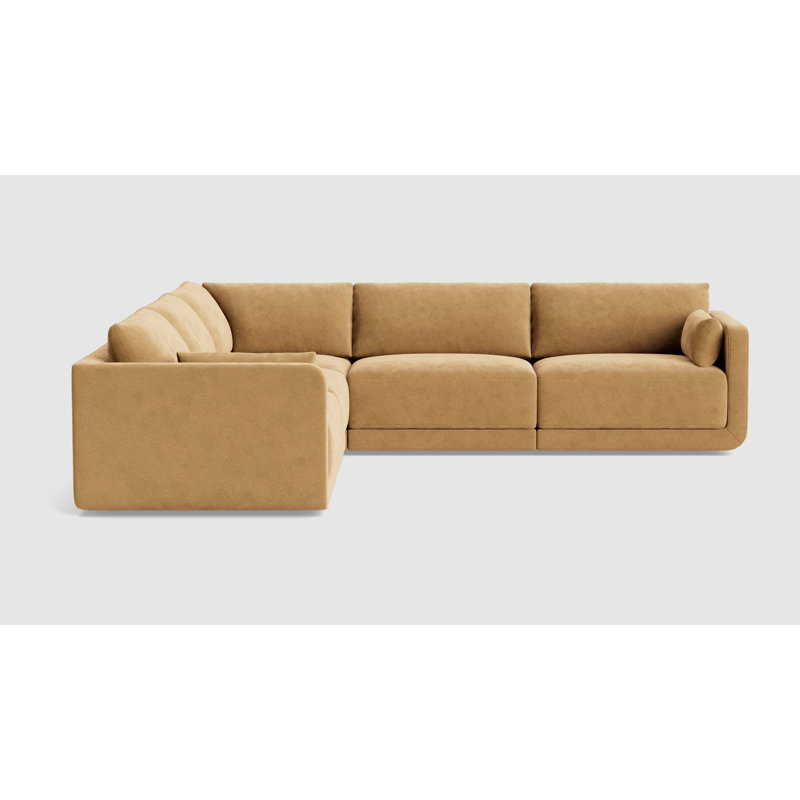 Eva Modular Corner Sectional, Performance Velvet - Nutmeg