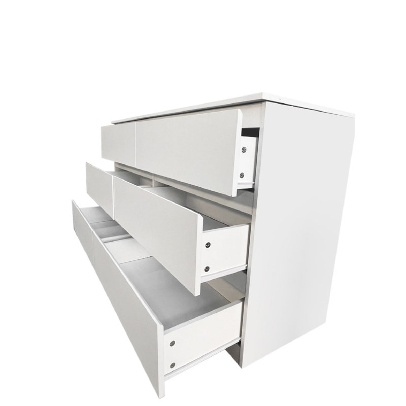 Commode double 6 tiroirs l 55,19 po, Blanc